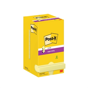 3M Post-it Z-Notes 76x76 Super Sticky Yellow (12)